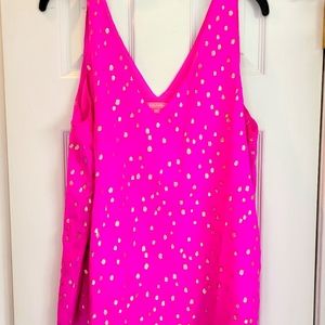Lilly Pulitzer hot pink with gold accent blouse